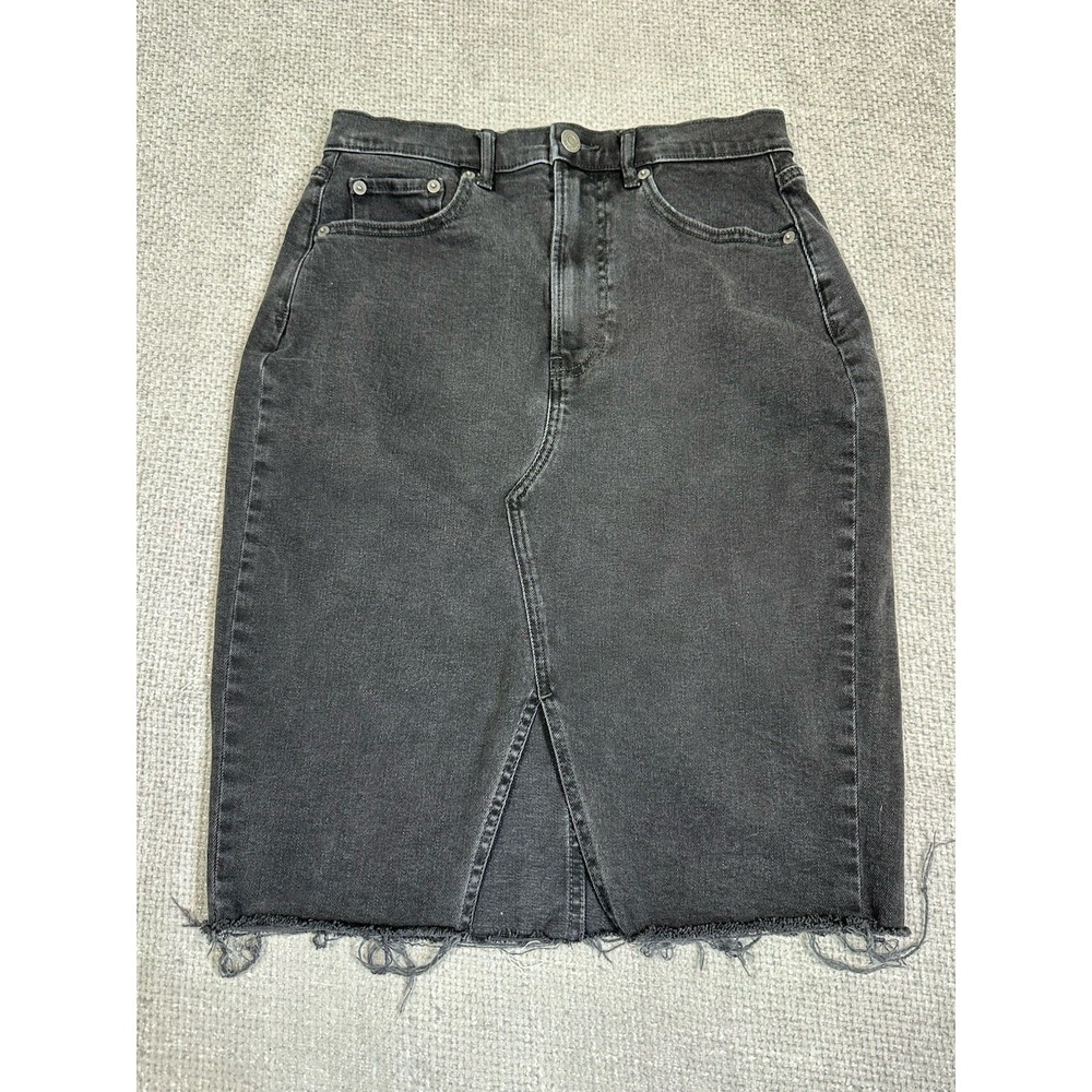 Gap Denim Skirt Womens 4/27 Washed Black Pencil Jean